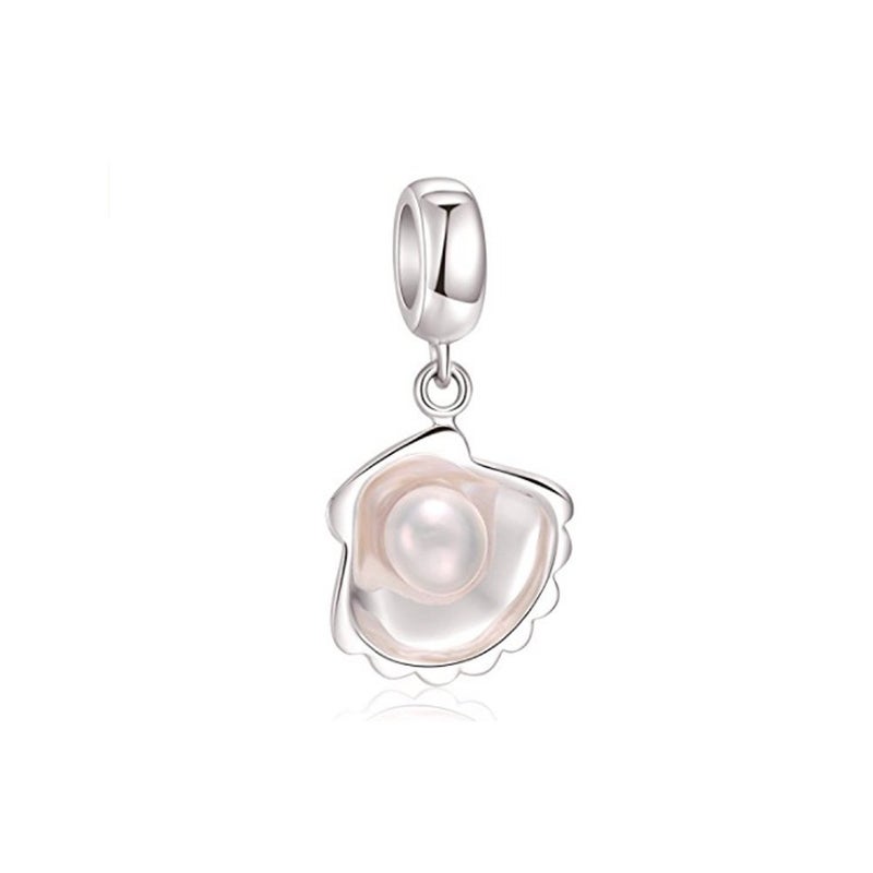 ARTCHARM Sea Shell Pendant with Natural Freshwater Pearl 925 Sterling Silver Dangle Bead Fit DIY Charms Bracelet - Image 2